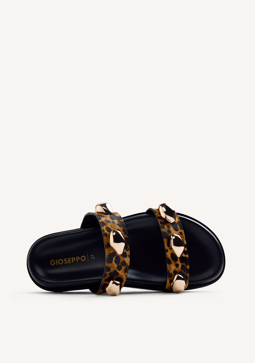 ANIMAL PRINT LEATHER BIO SANDALS OWENDALE