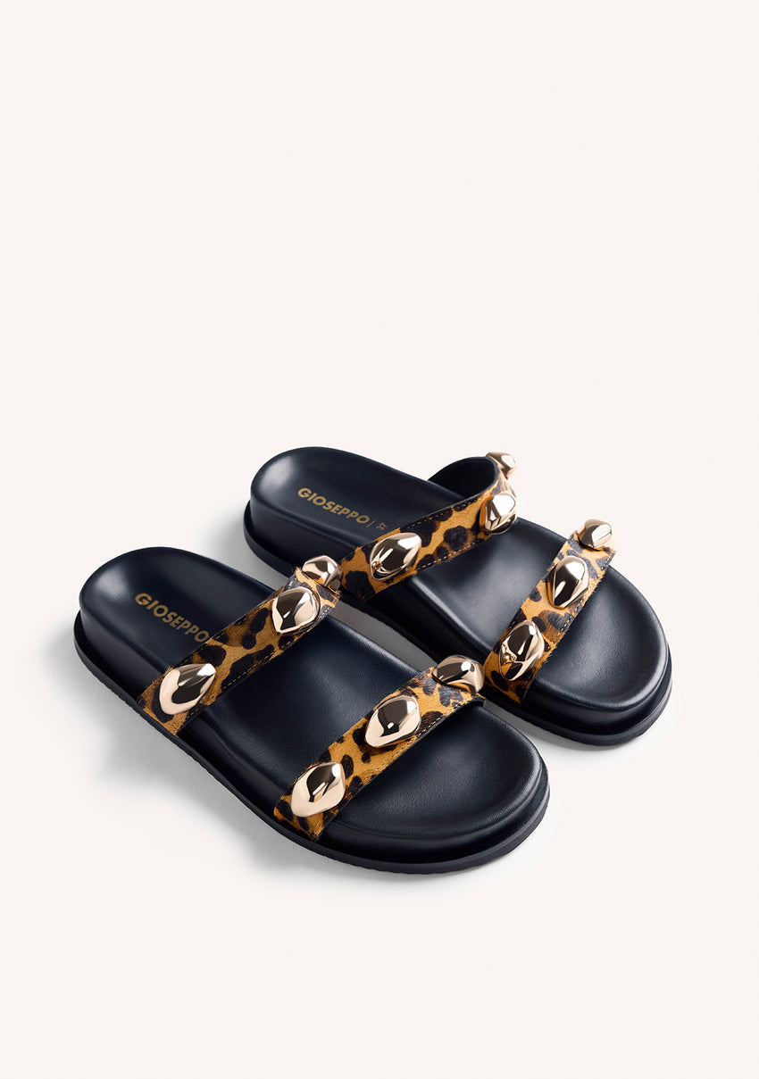 ANIMAL PRINT LEATHER BIO SANDALS OWENDALE