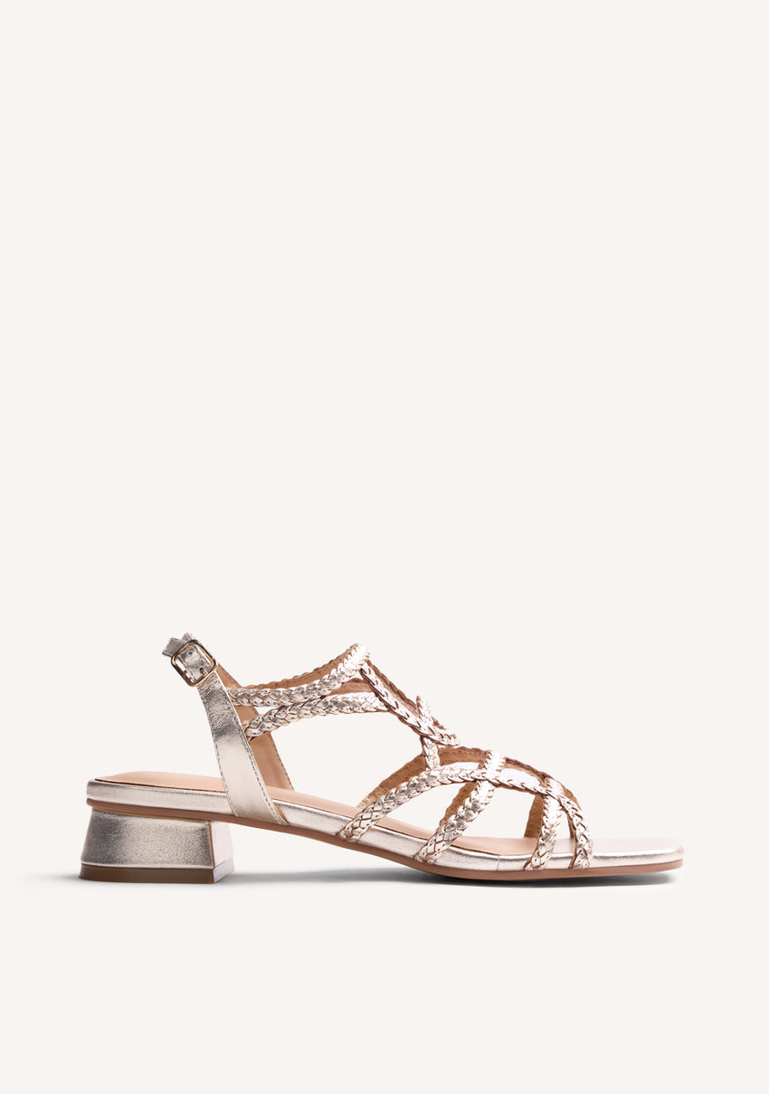 BRAIDED LEATHER HEELED SANDALS BILICE