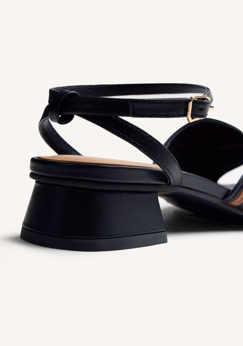 STRIPED LEATHER HEELED SANDALS BIGELOW