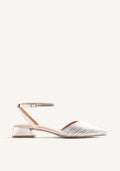 STRIPED LEATHER SLINGBACK HEELED SHOES CLAWSON