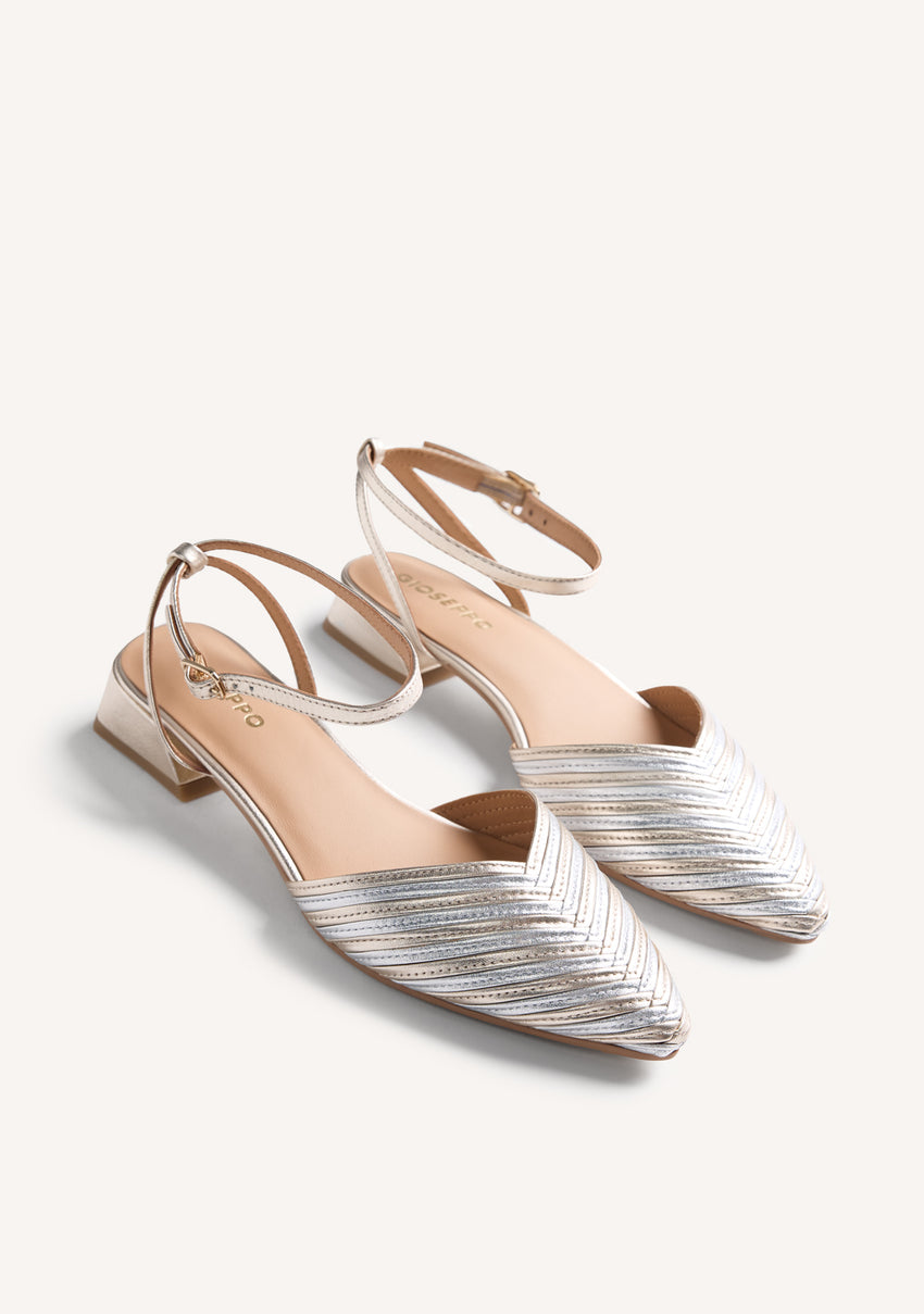 STRIPED LEATHER SLINGBACK HEELED SHOES CLAWSON