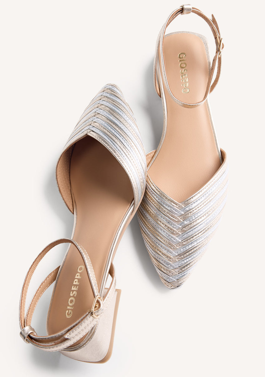 STRIPED LEATHER SLINGBACK HEELED SHOES CLAWSON