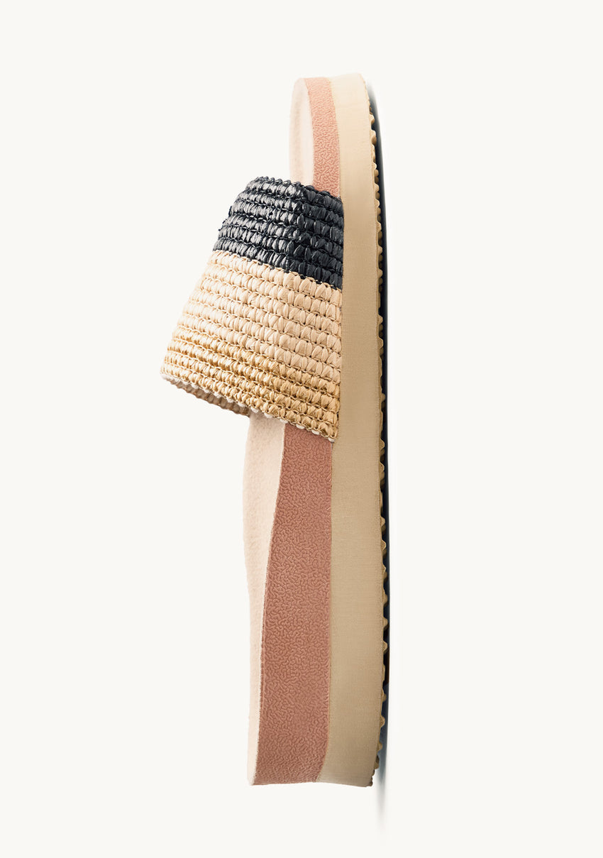 RAFFIA BIO WEDGE SANDALS KASANGA