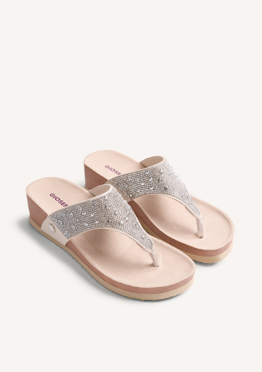 RHINESTONE BIO WEDGE SANDALS RUTHTON