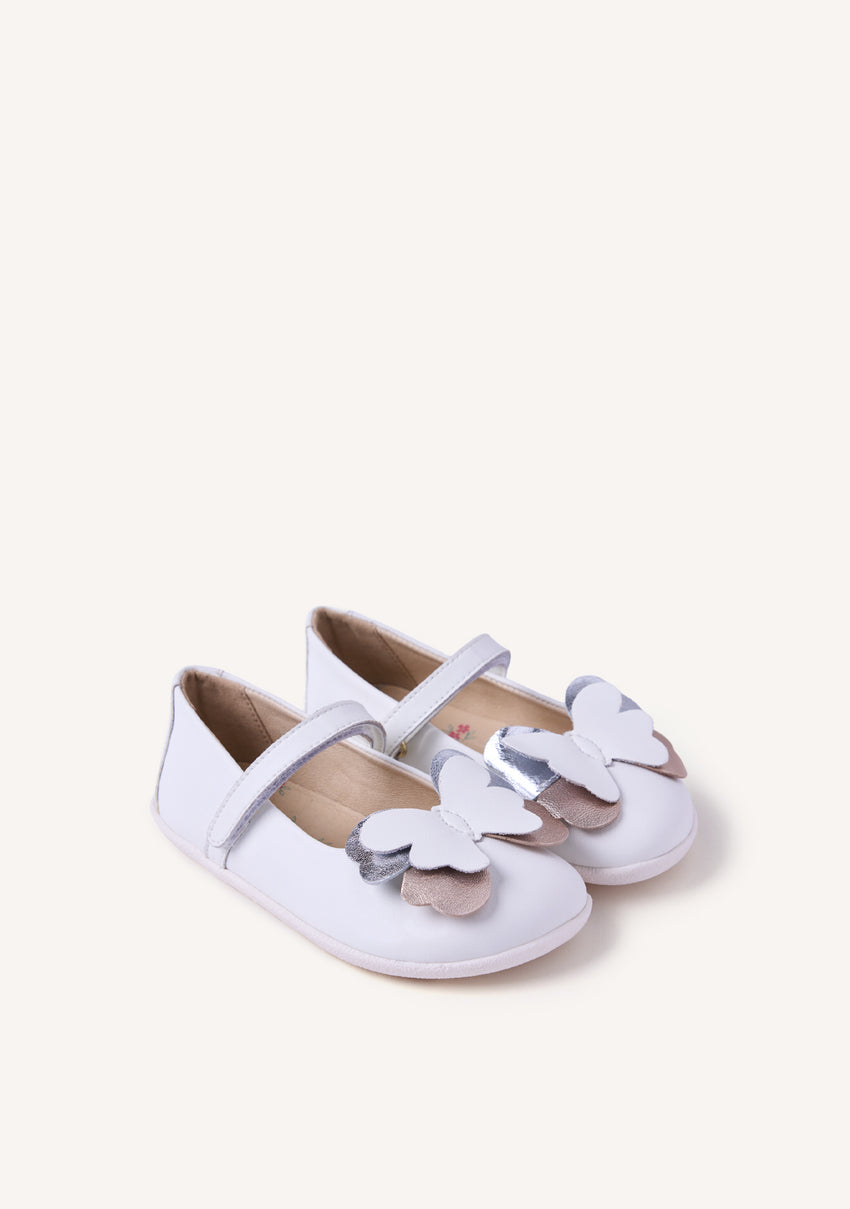 GIOSEPPO BAREFOOT - SHINY LEATHER BALLET FLATS WITH BUTTERFLY KILGORIS