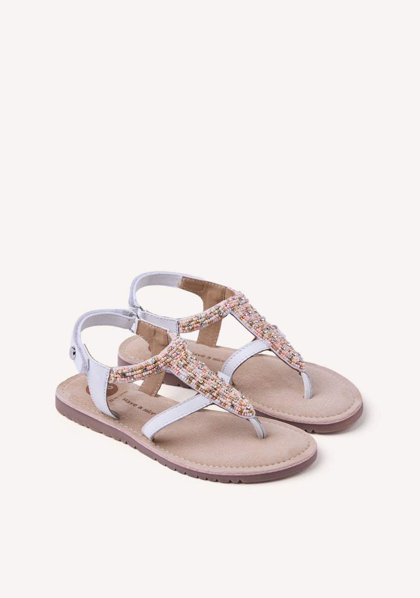 LEATHER SANDALS BEADS AND CHARMS INYA