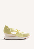 LEATHER AND MESH OPEN WEDGE SNEAKERS TUHELJ