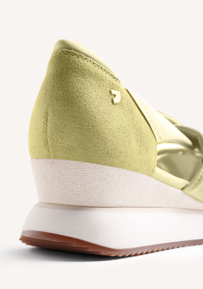 LEATHER AND MESH OPEN WEDGE SNEAKERS TUHELJ