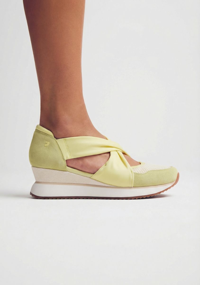 LEATHER AND MESH OPEN WEDGE SNEAKERS TUHELJ