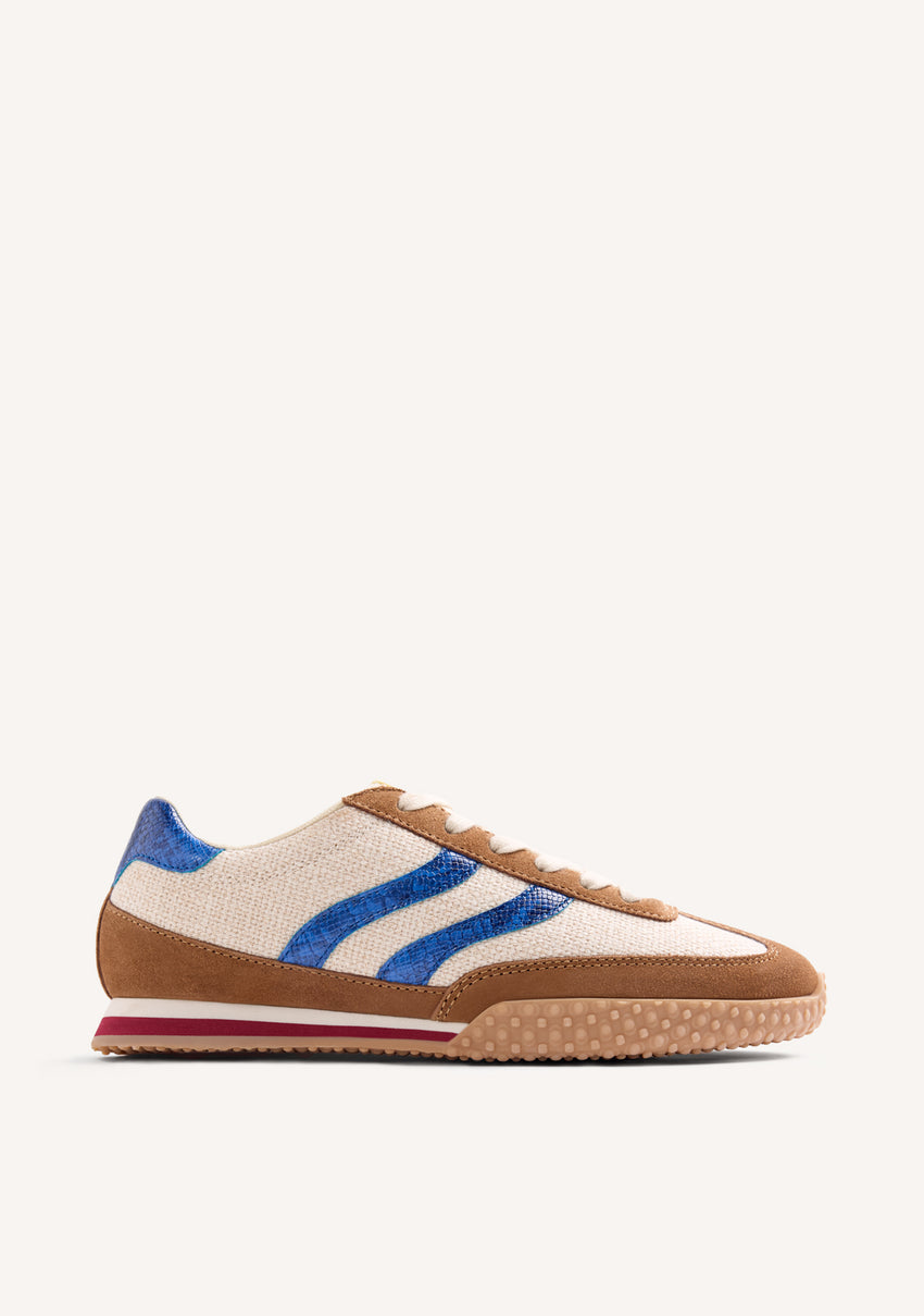 LEATHER AND LINEN SNEAKERS BLOMKEST