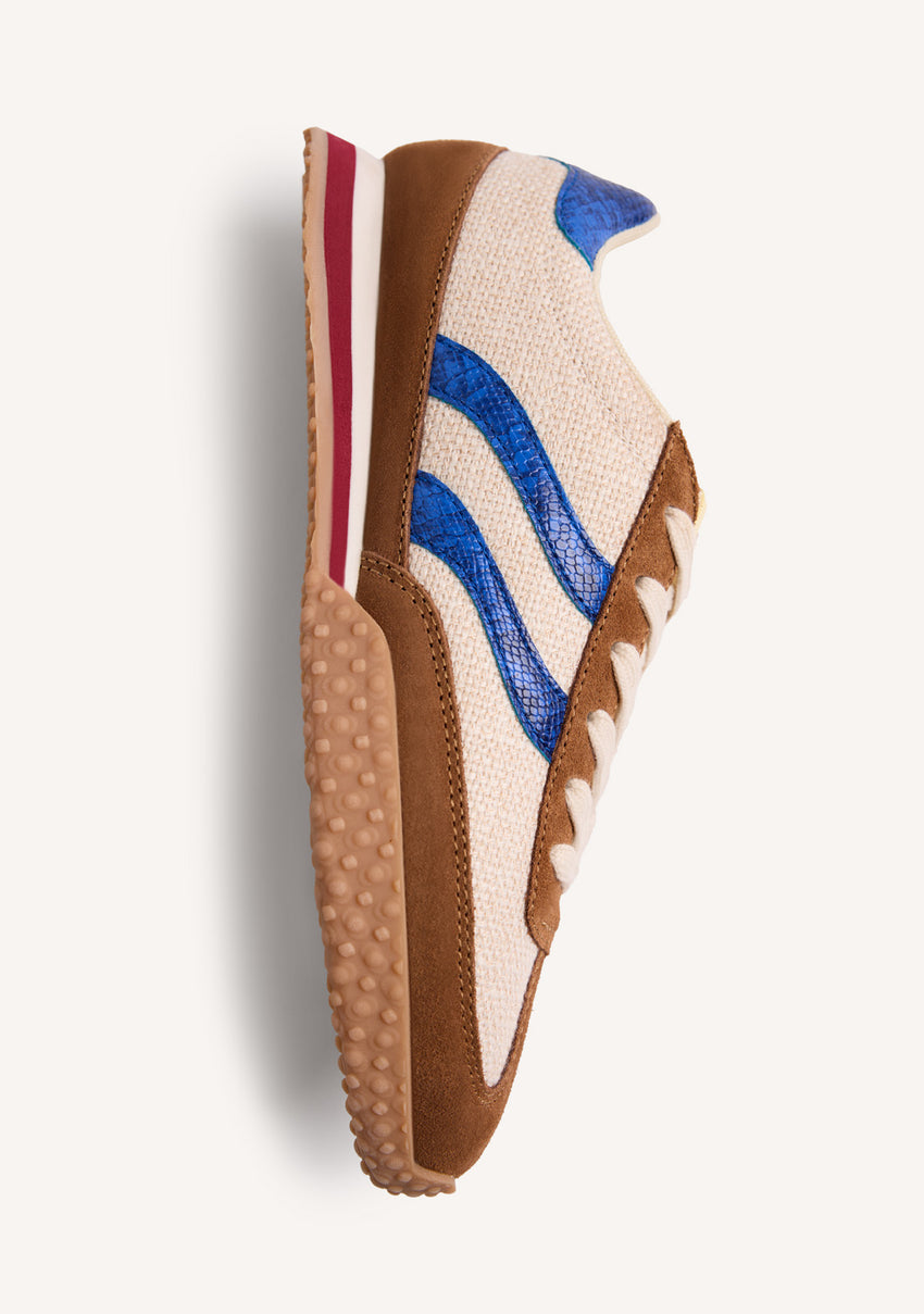 LEATHER AND LINEN SNEAKERS BLOMKEST