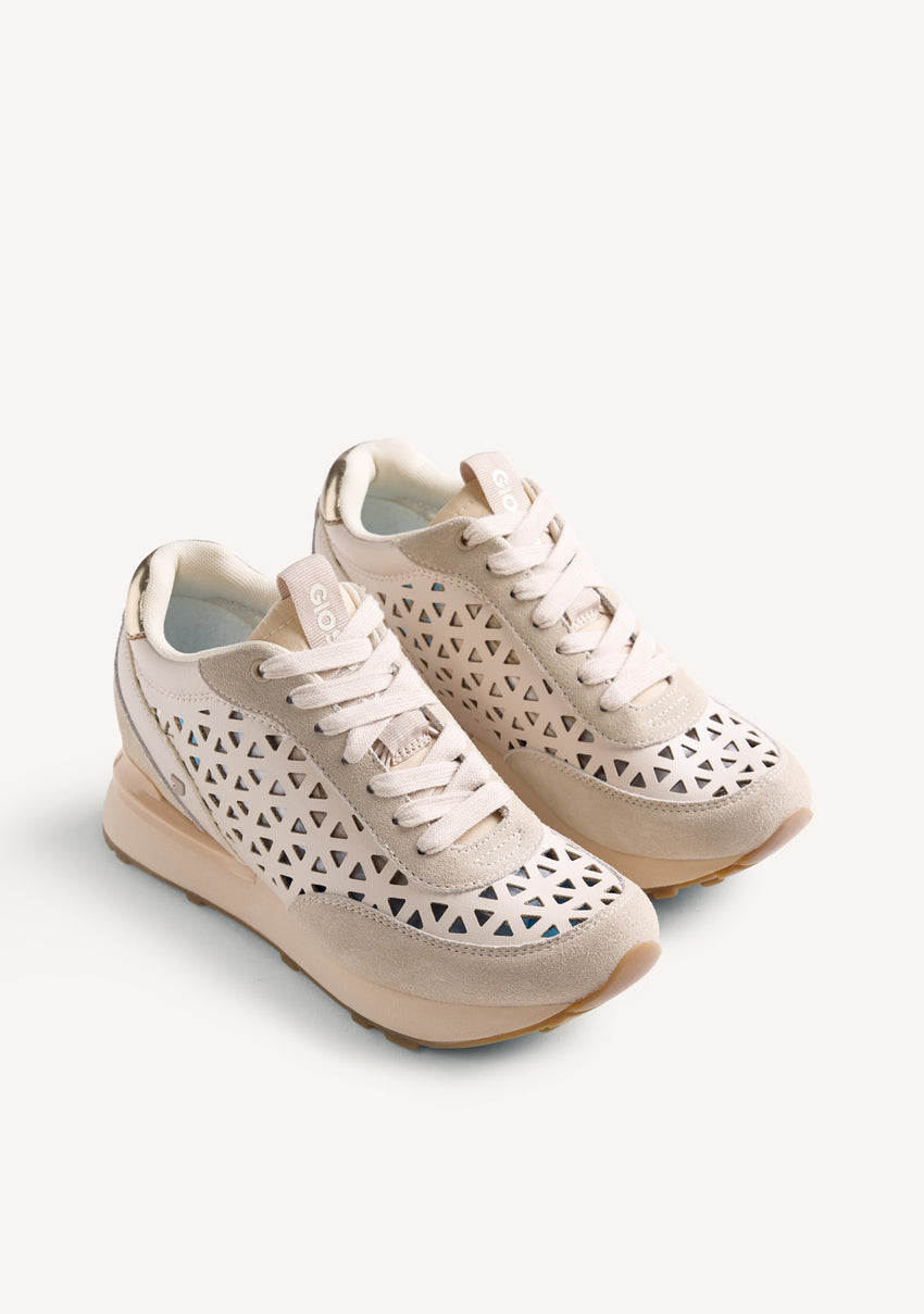 CUT-OUT LEATHER WEDGE SNEAKERS MURANGA