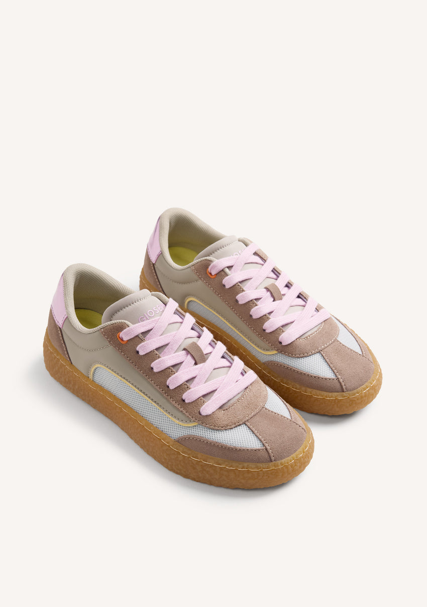 LEATHER AND MESH SNEAKERS RUIRU