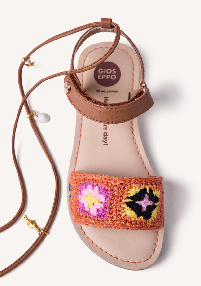 CROCHET AND LEATHER SANDALS LAISMIS
