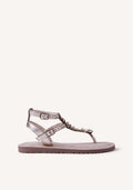 BEADED SHINY LEATHER SANDALS WATAMU