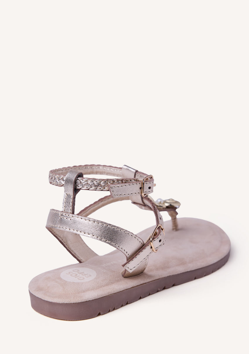 BEADED SHINY LEATHER SANDALS WATAMU