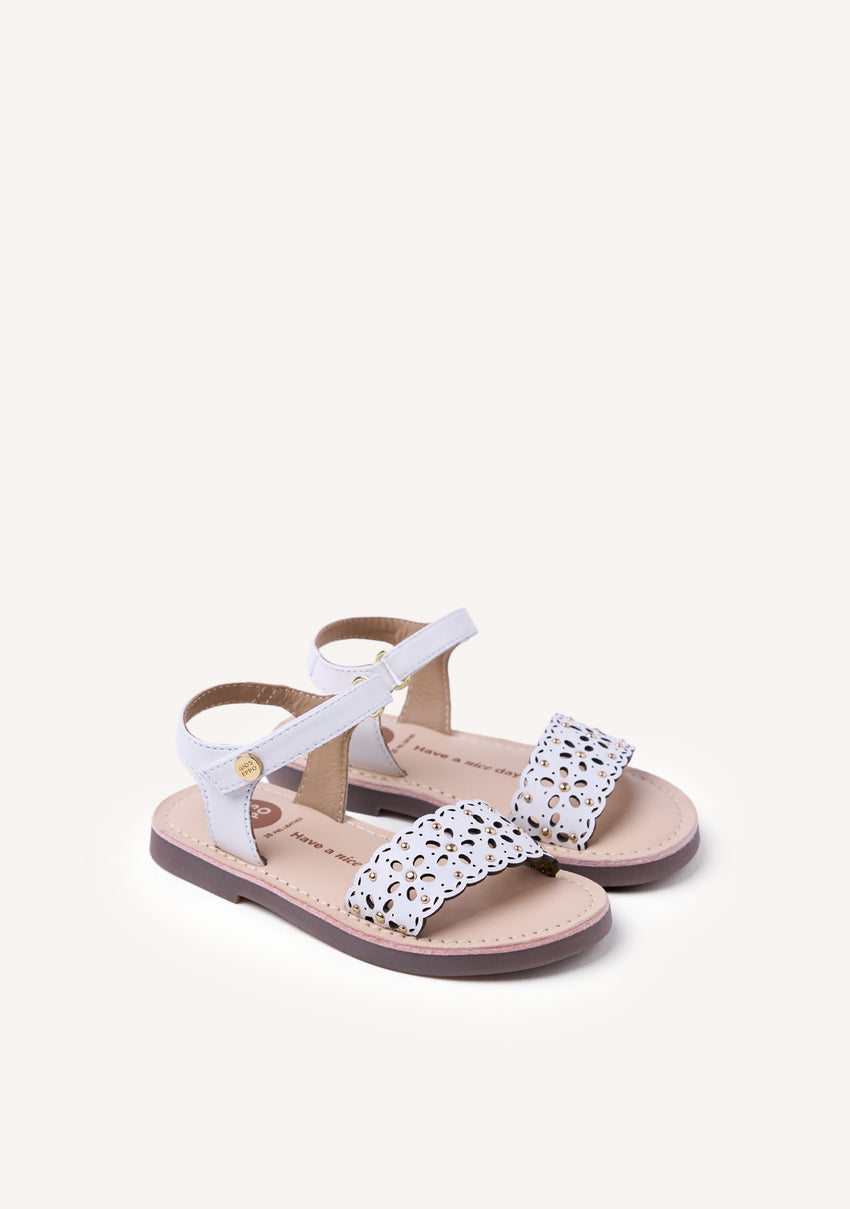FLOWER CUT-OUT LEATHER SANDALS DIPOLOG