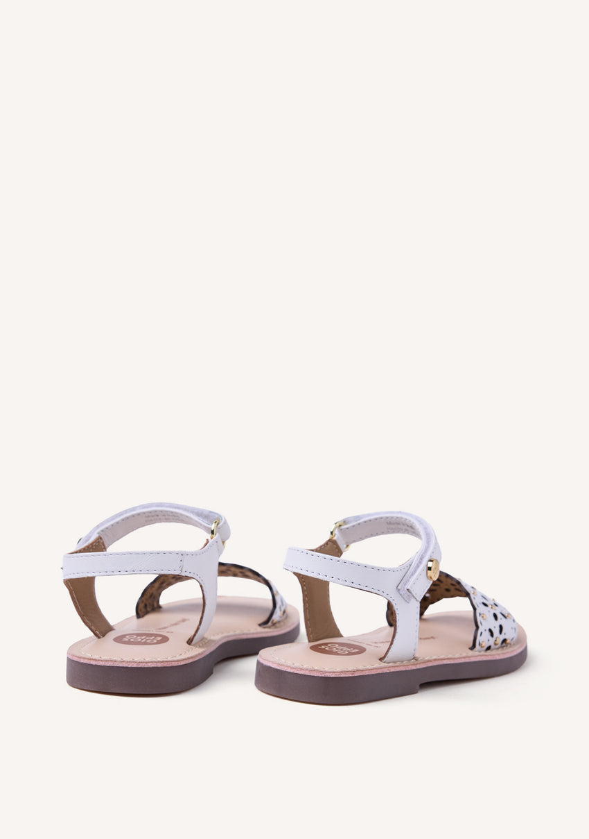 FLOWER CUT-OUT LEATHER SANDALS DIPOLOG