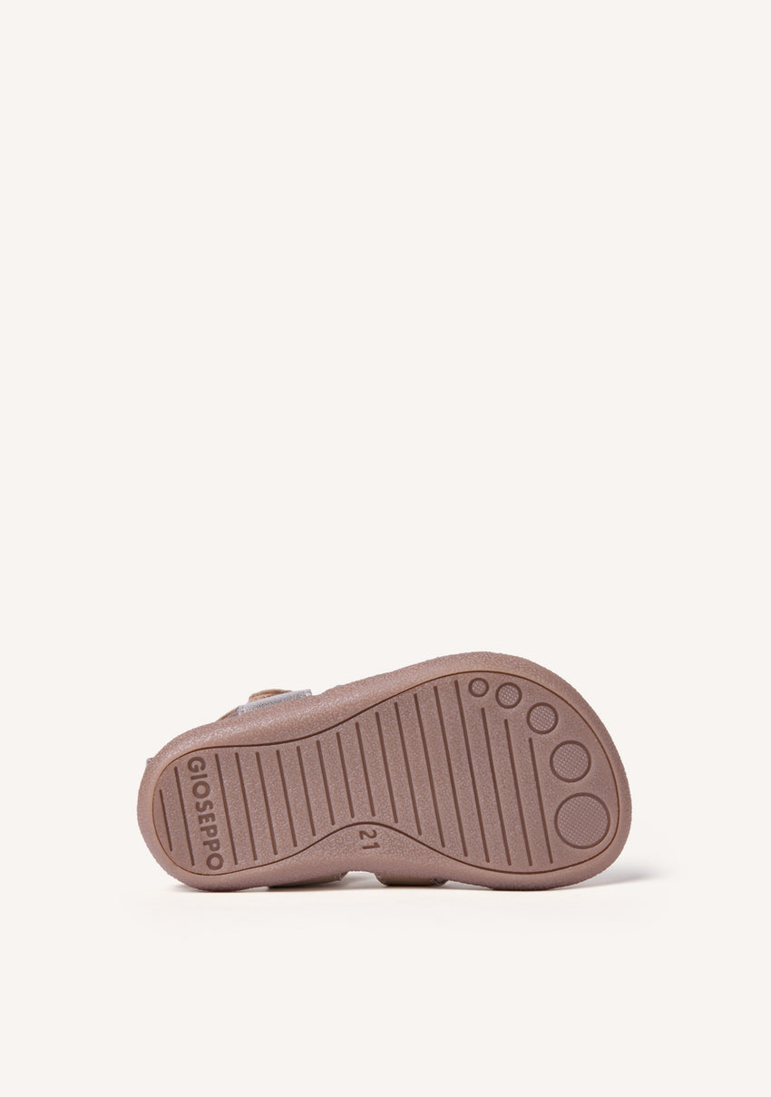 GIOSEPPO BAREFOOT - SHINY LEATHER SANDALS WITH BUTTERFLY NANDI