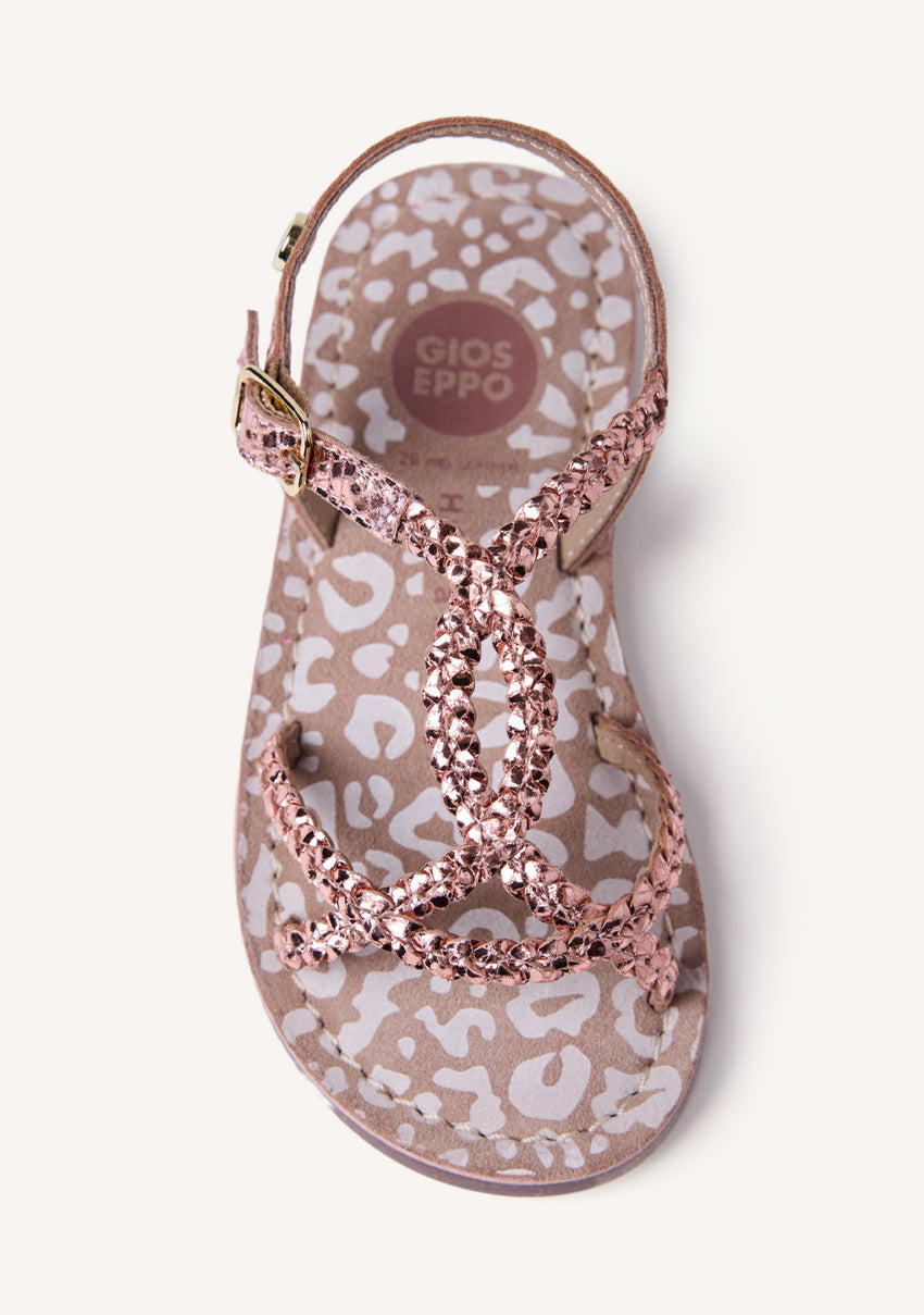 BRAIDED SHINY LEATHER SANDALS BODEN