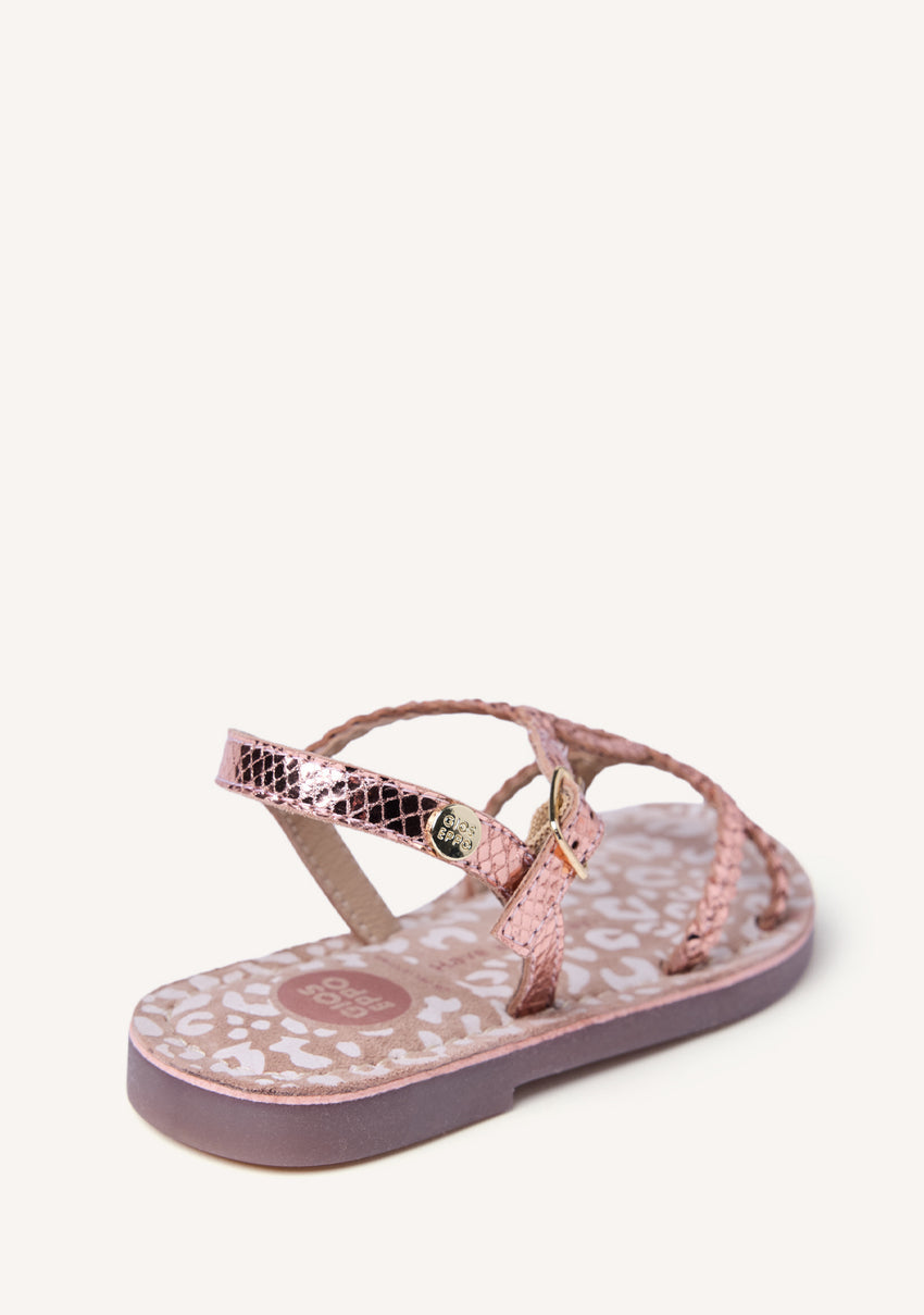 BRAIDED SHINY LEATHER SANDALS BODEN