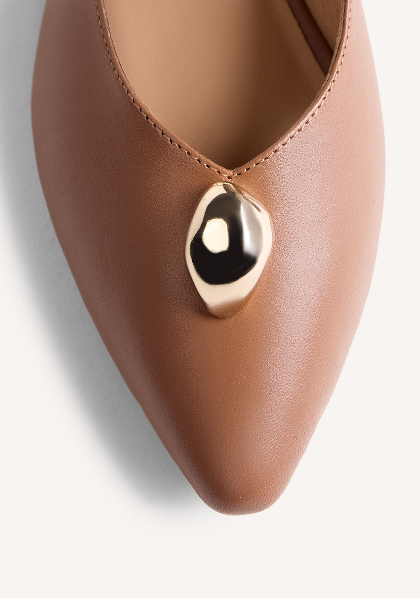 JEWEL LEATHER SLINGBACK BALLET FLATS MUHURU