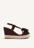FRINGES LEATHER WEDGE SANDALS KILOSA