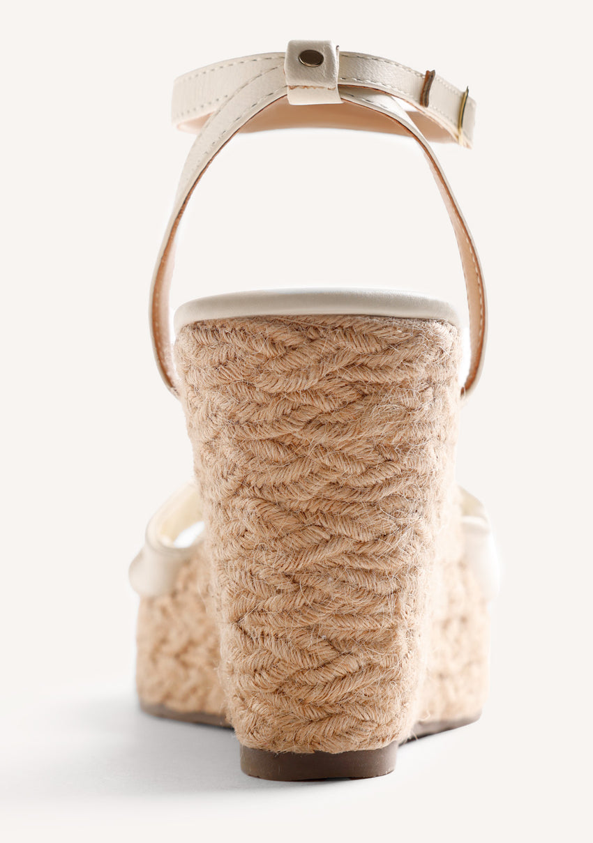 JEWEL LEATHER WEDGE SANDALS SOUDAN