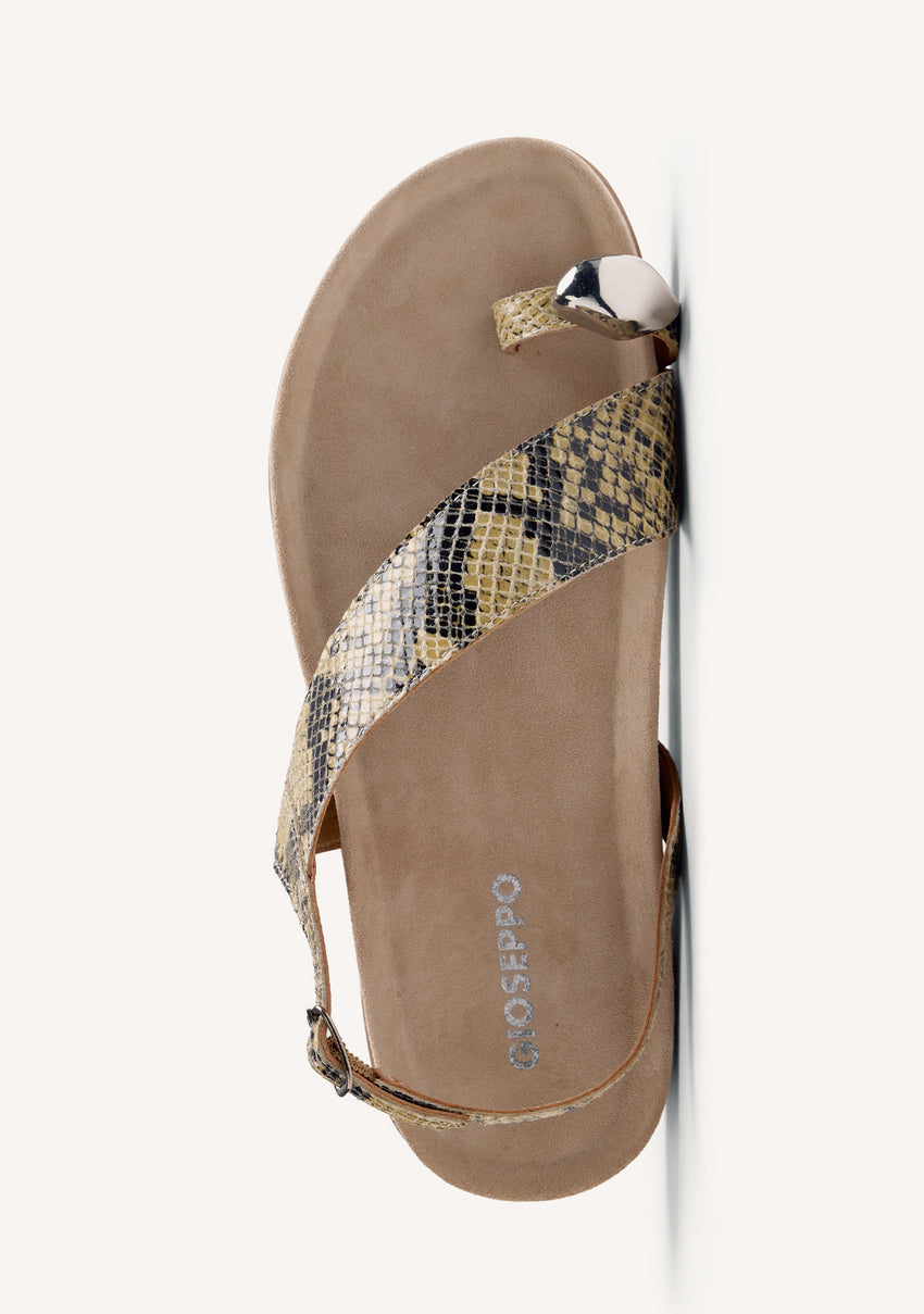 ANIMAL PRINT LEATHER JEWEL SANDALS TANAUAN