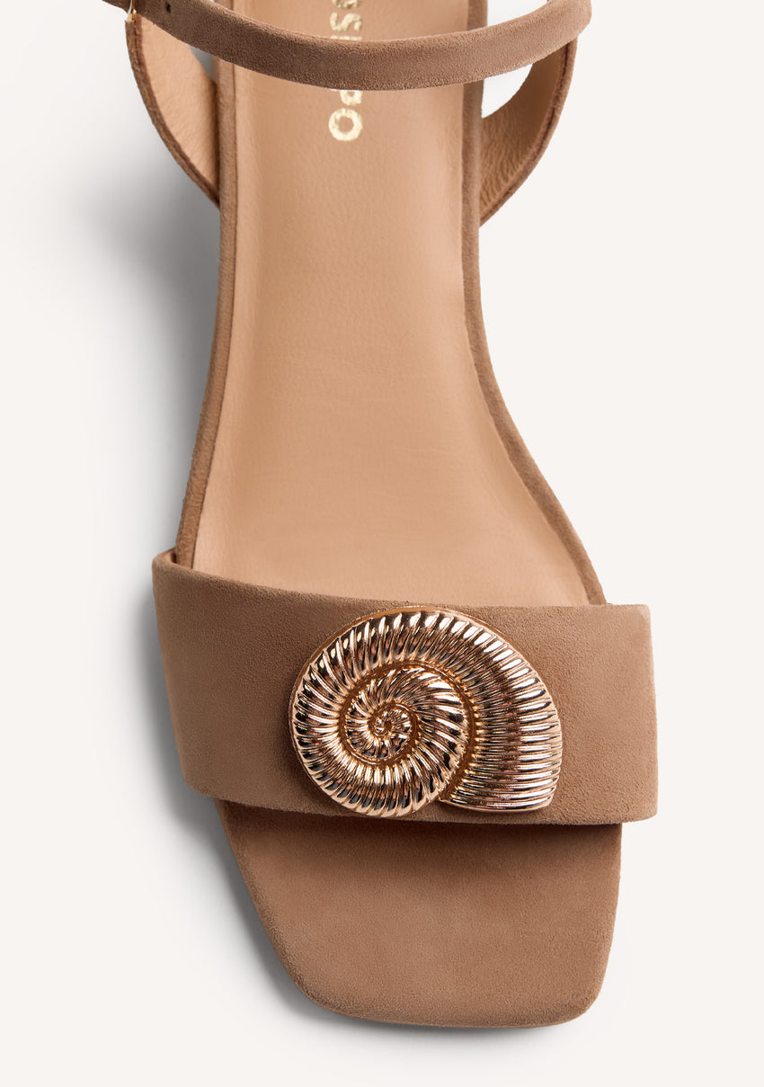 JEWEL LEATHER HEELED SANDALS VERNDALE