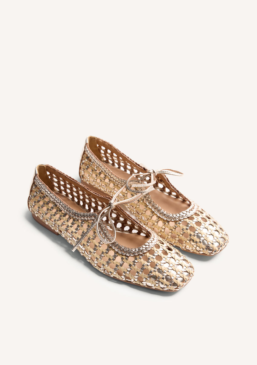 BRAIDED LEATHER BALLET FLATS WORDEN