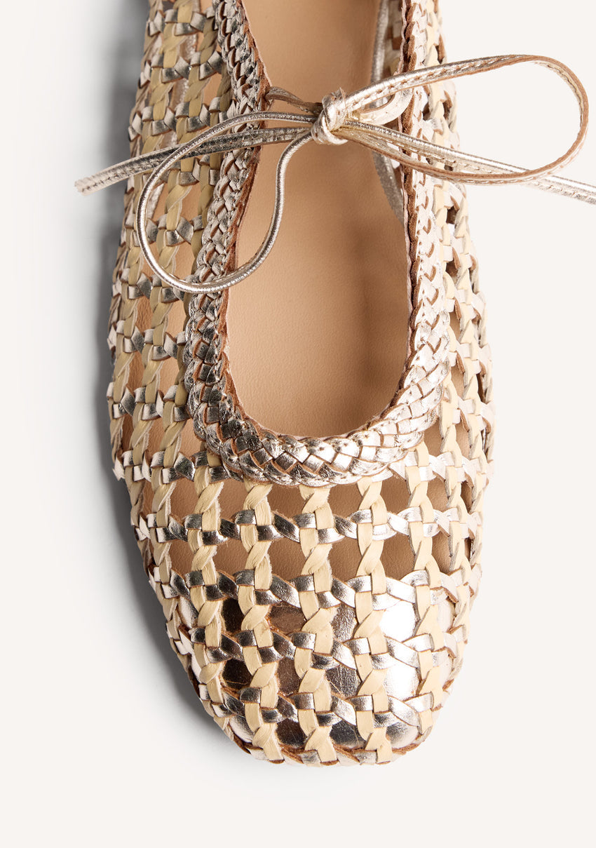 BRAIDED LEATHER BALLET FLATS WORDEN