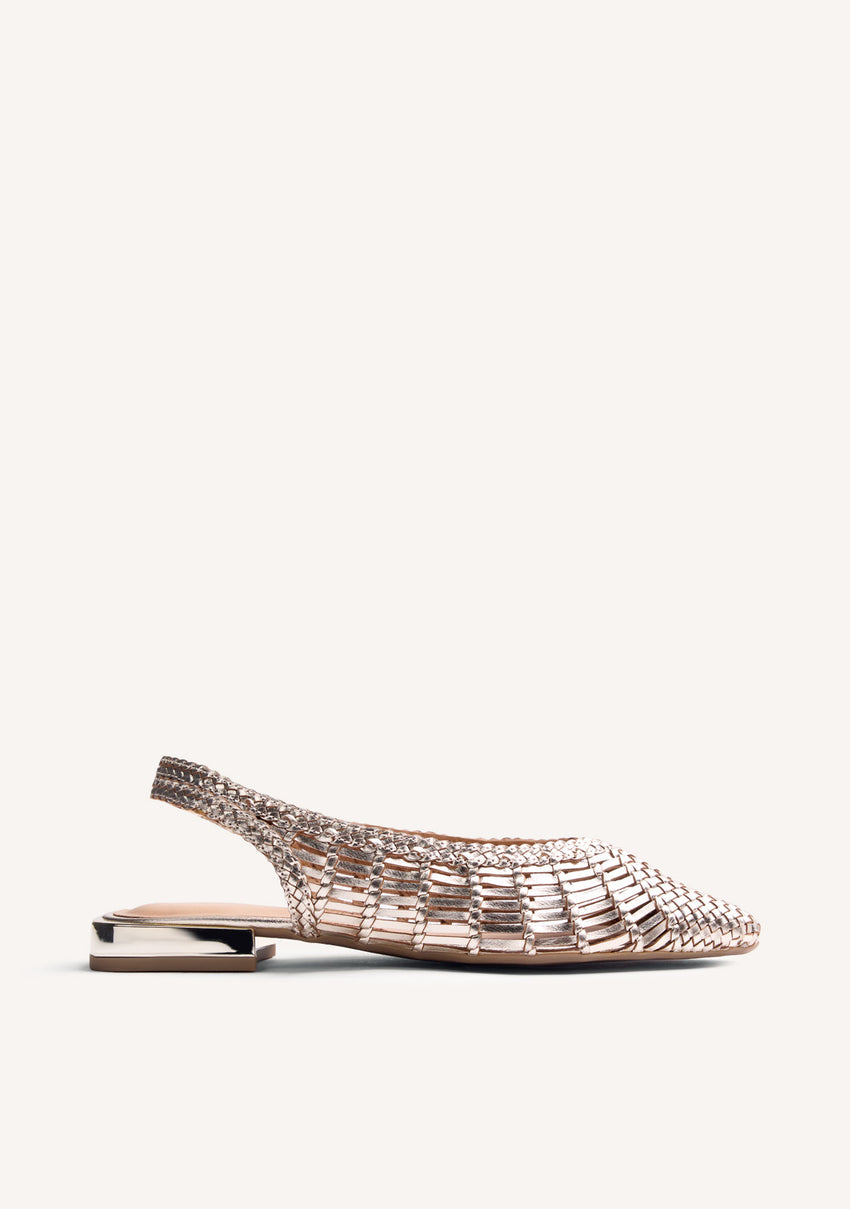 BRAIDED LEATHER SLINGBACK BALLET FLATS MAIPO