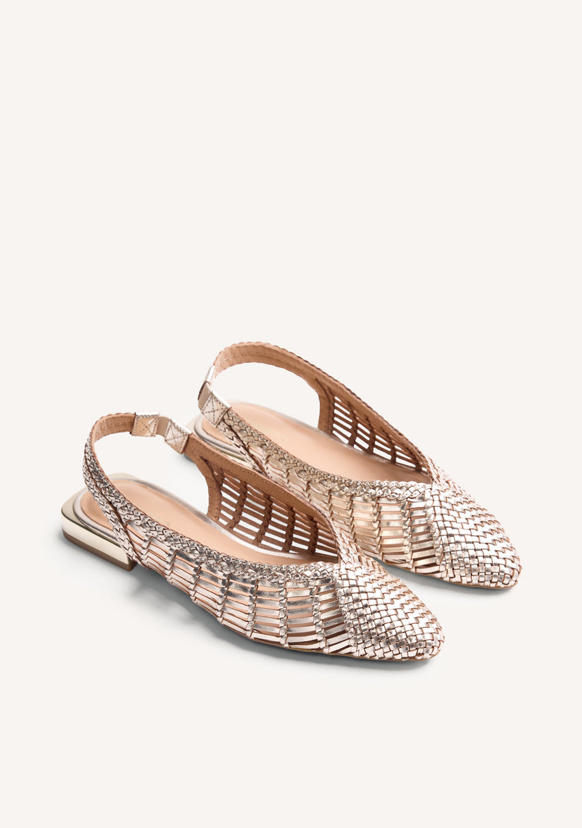 BRAIDED LEATHER SLINGBACK BALLET FLATS MAIPO