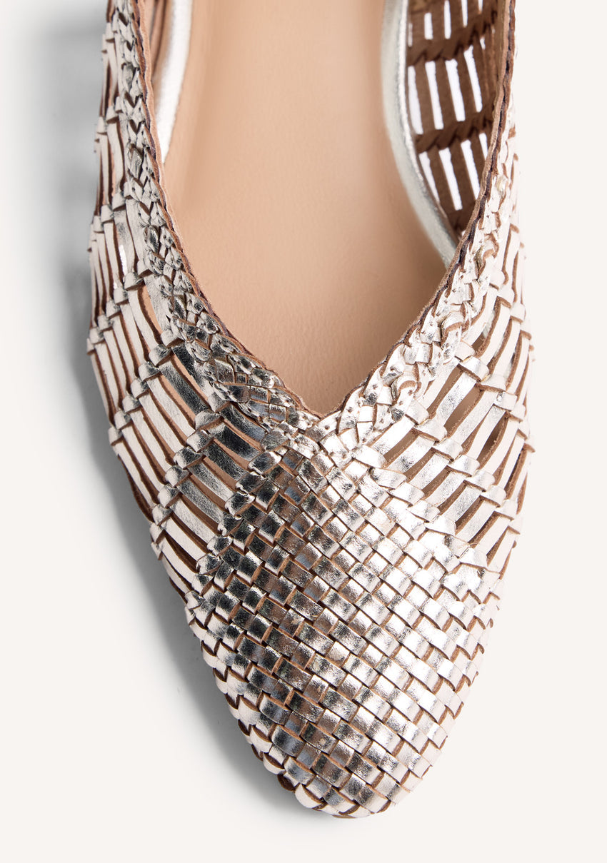 BRAIDED LEATHER SLINGBACK BALLET FLATS MAIPO
