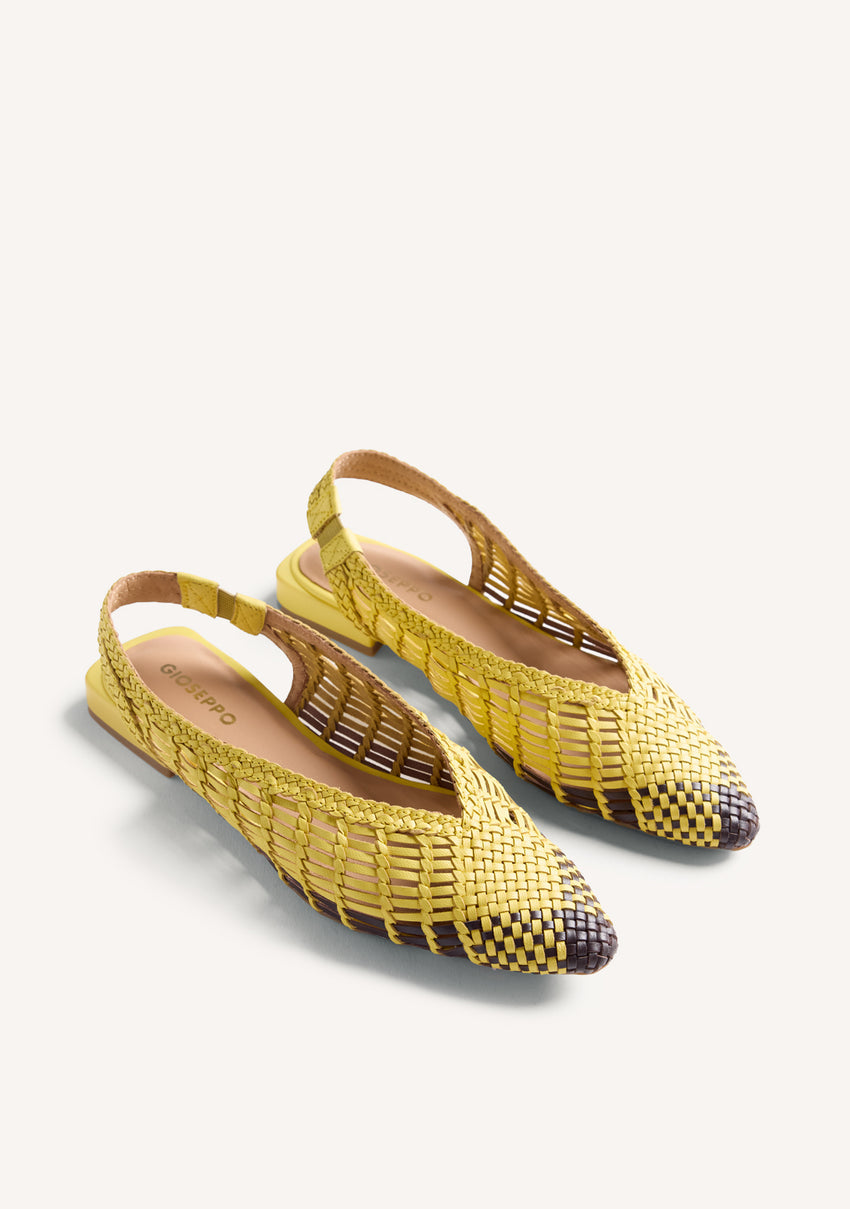 BRAIDED LEATHER SLINGBACK BALLET FLATS MAGARINI