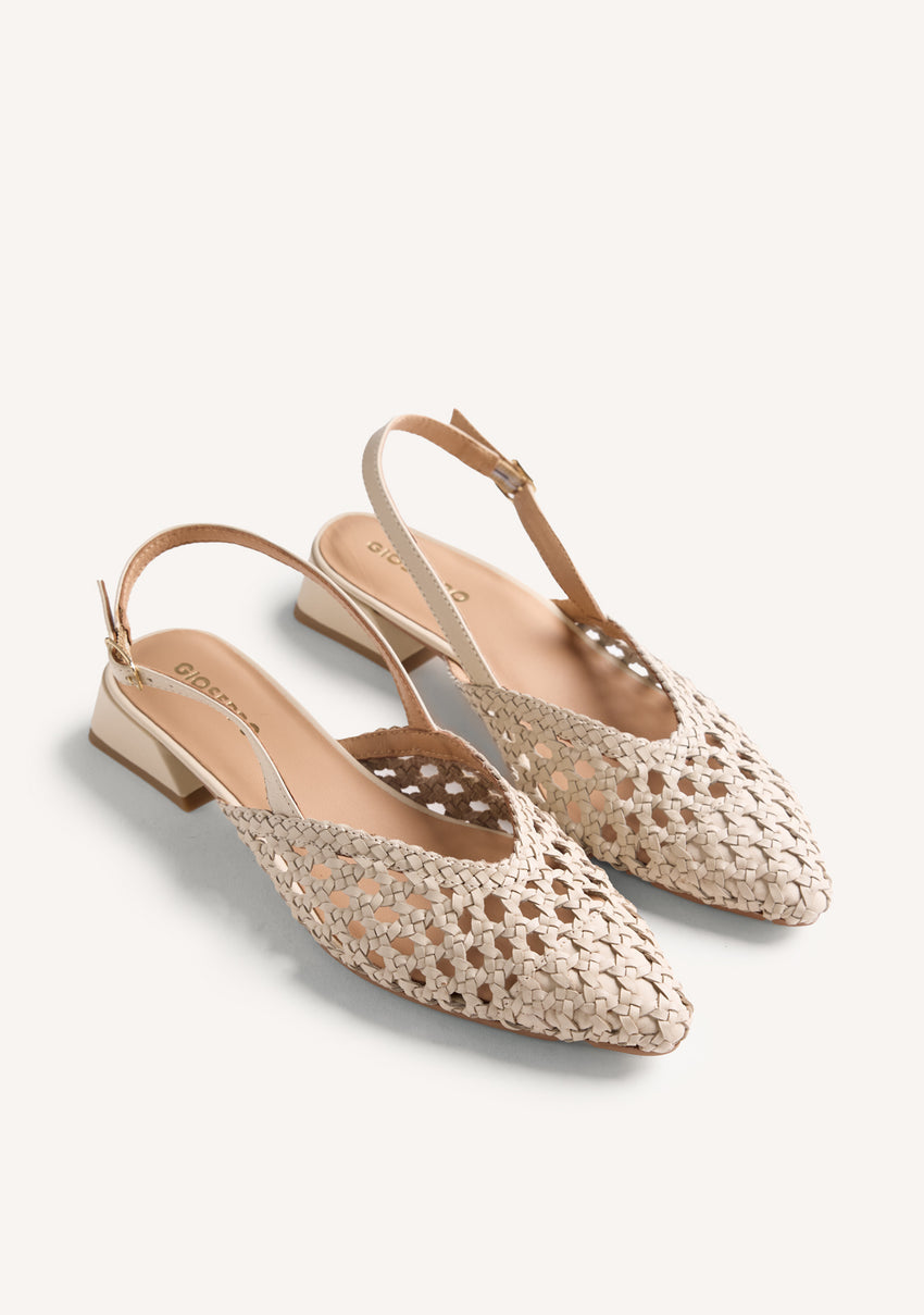 BRAIDED LEATHER SLINGBACK HEELED SHOES KIPILI