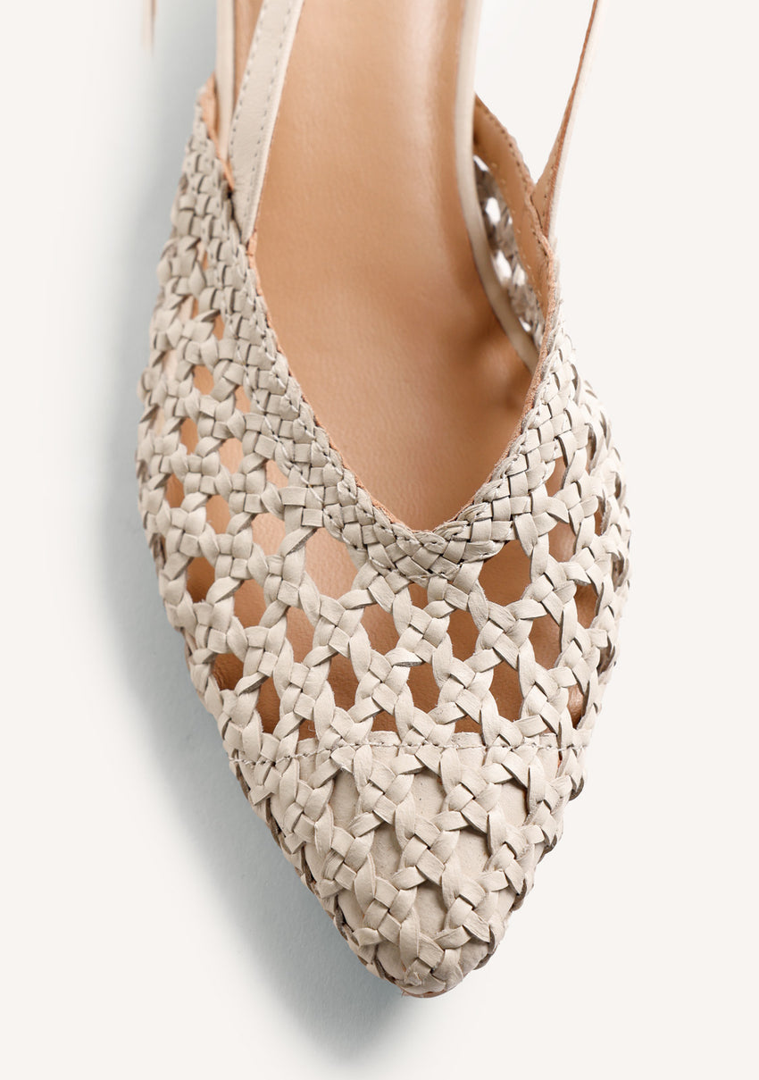 BRAIDED LEATHER SLINGBACK HEELED SHOES KIPILI