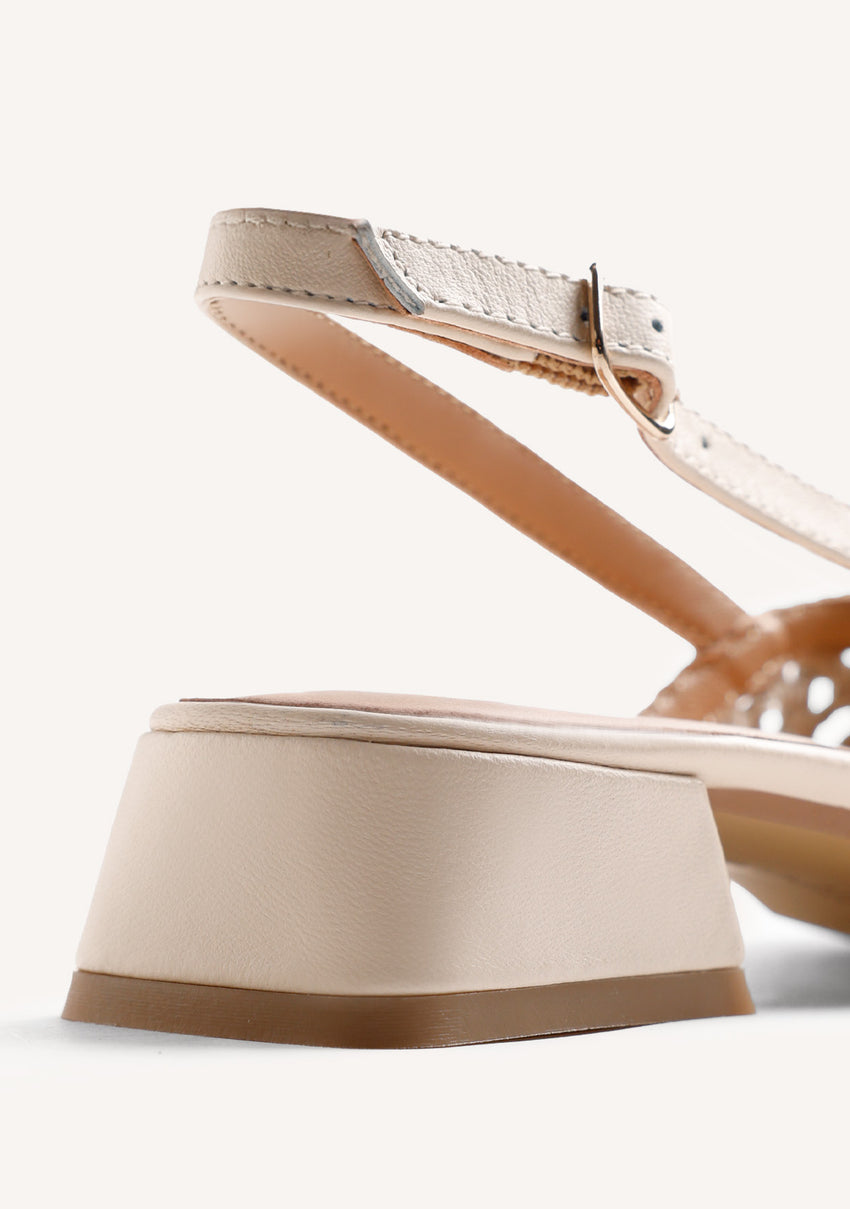 BRAIDED LEATHER SLINGBACK HEELED SHOES KIPILI