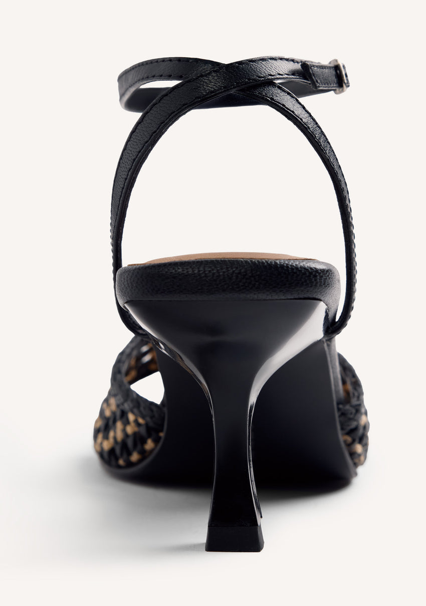 BRAIDED LEATHER HEELED SANDALS KAJIADO