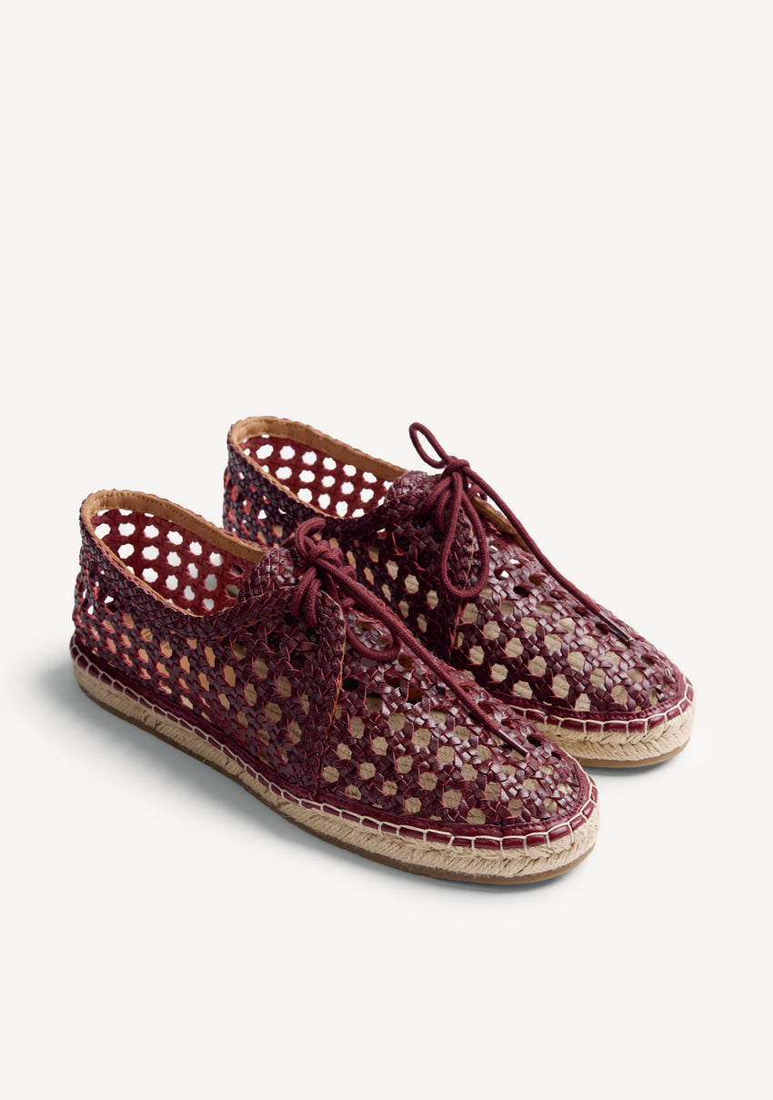 BRAIDED LEATHER FLAT SHOES HOBURG