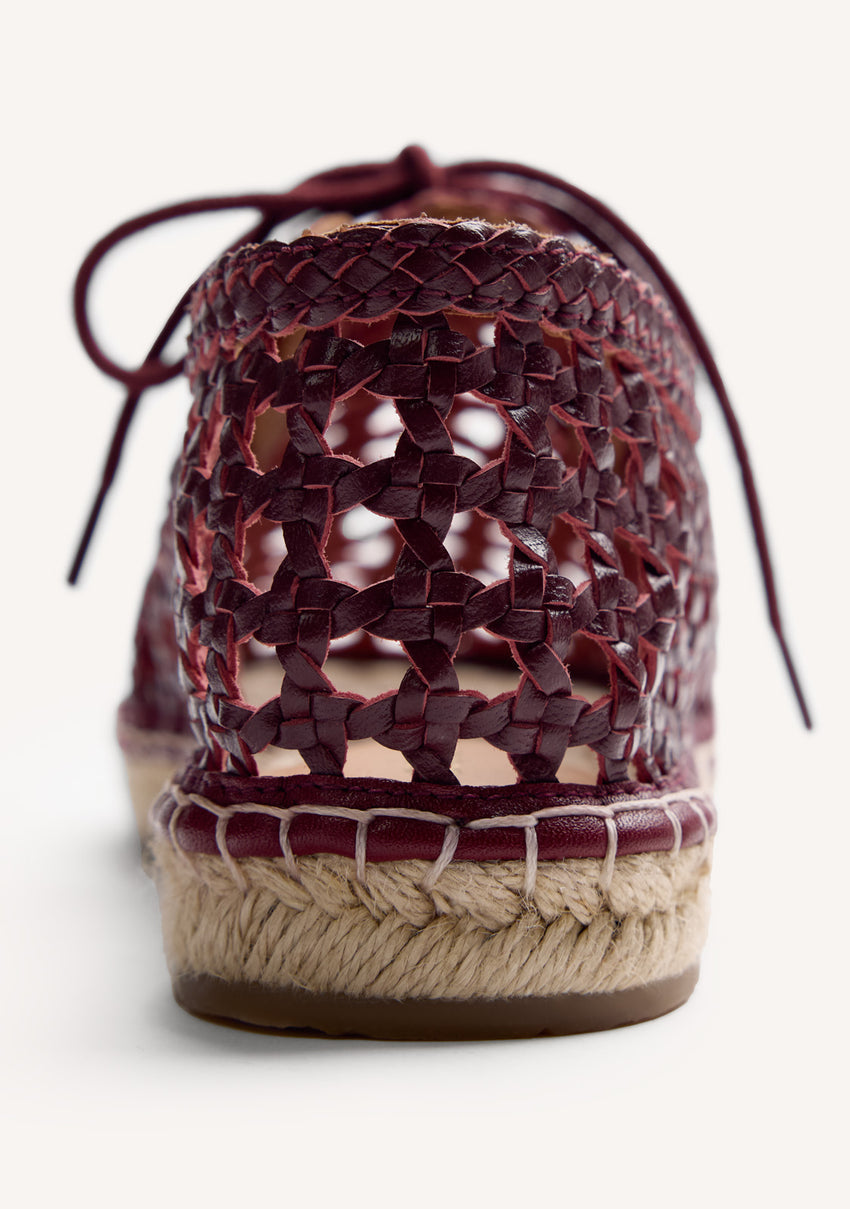 BRAIDED LEATHER FLAT SHOES HOBURG