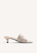 BRAIDED LEATHER HEELED MULE SANDALS BALKAN