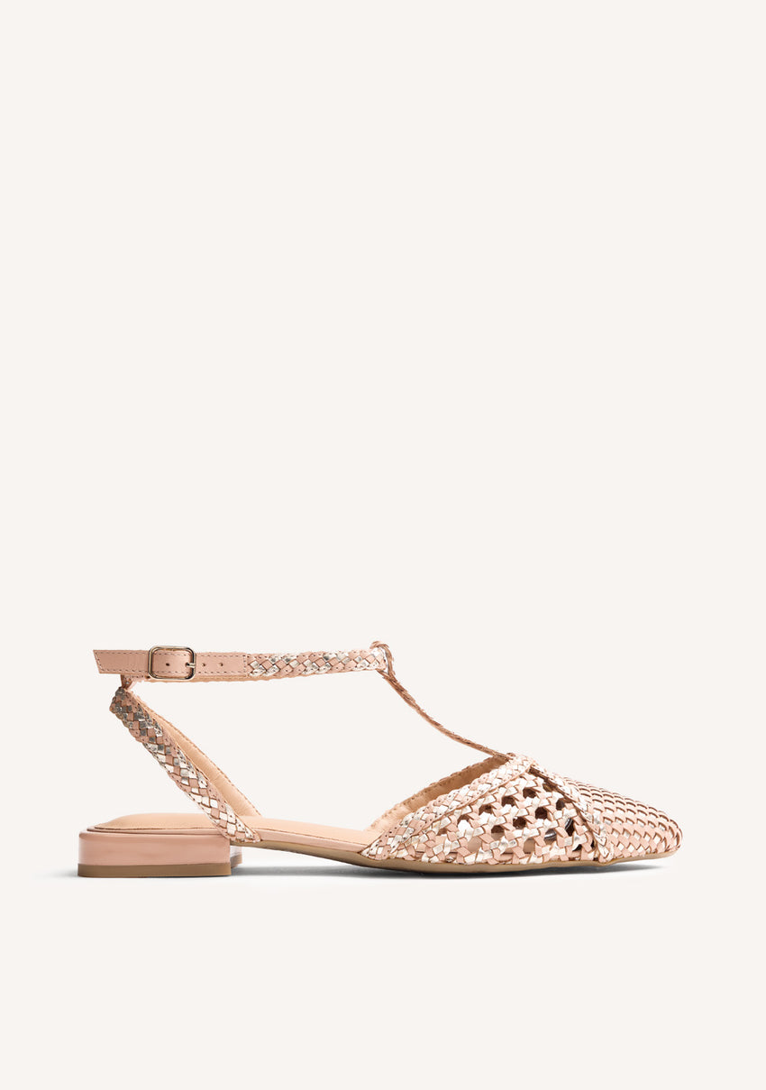 BRAIDED LEATHER BALLET FLATS JHELUM