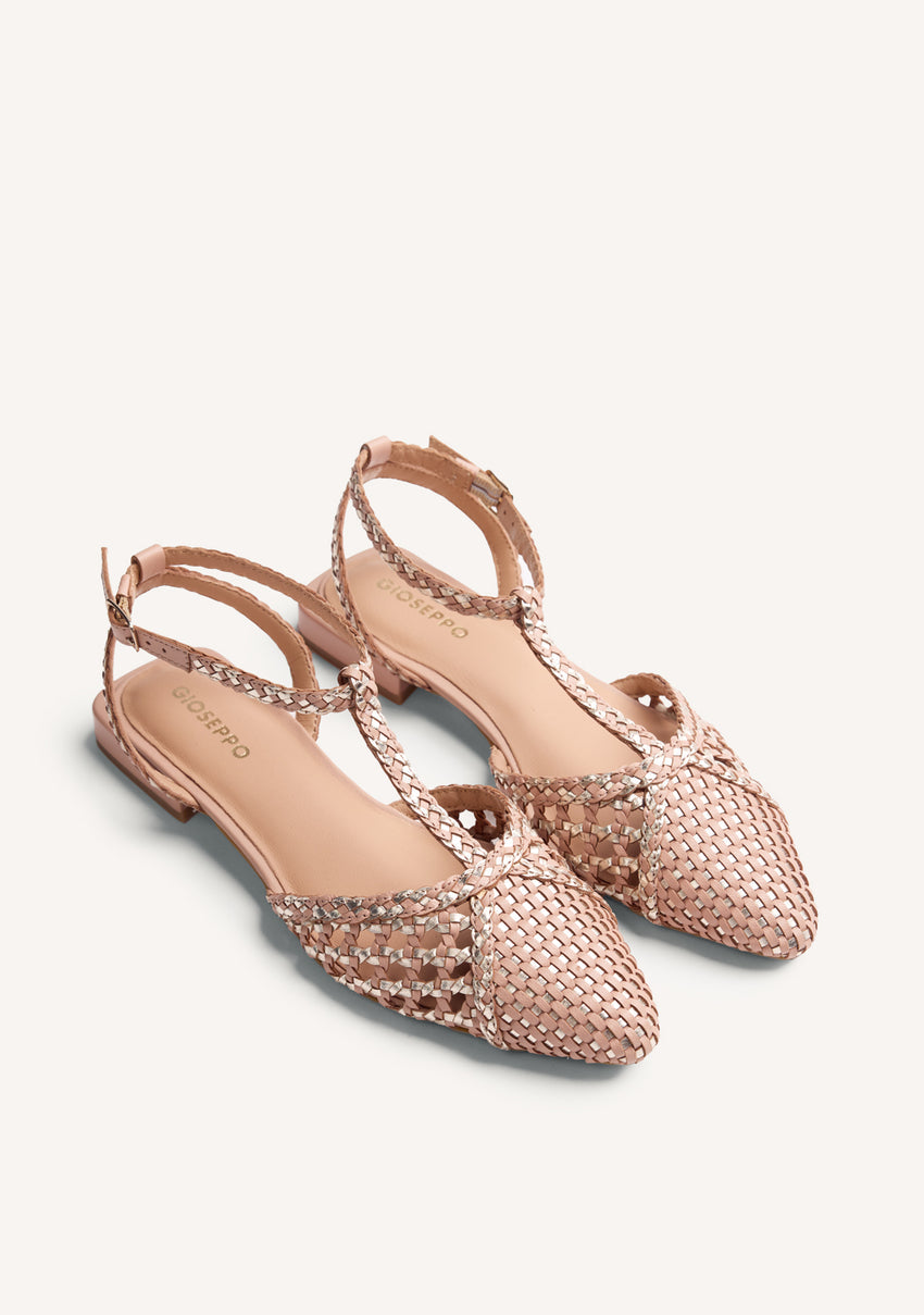 BRAIDED LEATHER BALLET FLATS JHELUM
