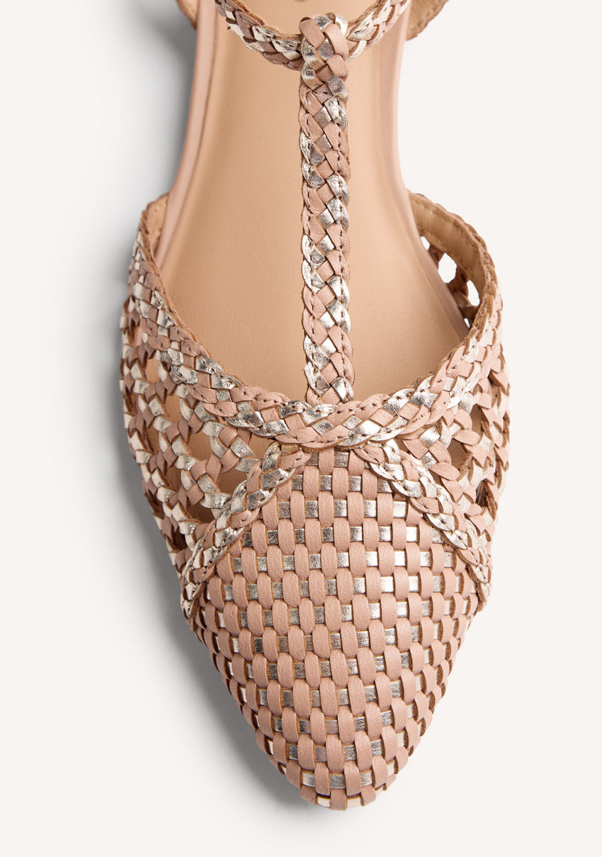 BRAIDED LEATHER BALLET FLATS JHELUM
