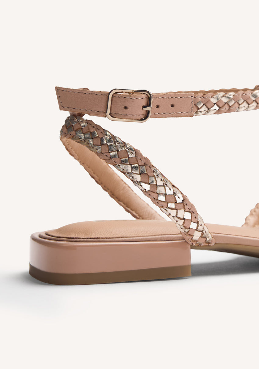 BRAIDED LEATHER BALLET FLATS JHELUM