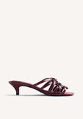 JEWEL LEATHER HEELED MULE SANDALS POULTNEY