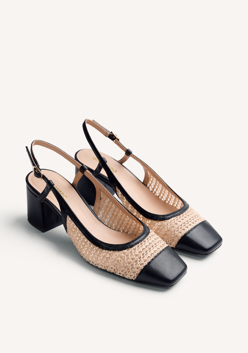 RAFFIA SLINGBACK HEELED SHOES MUNKEDAL
